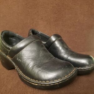 BOC Born Concept (BC3632) Women's Black‎ Leather Slip On mules clogs Sz 8